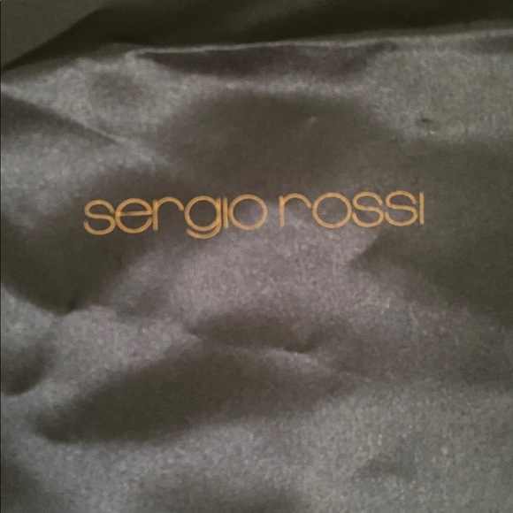 Sergio Rossi Midnight Blue Satin Bag 13*10” - Picture 2 of 3